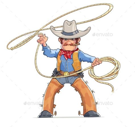 Cowboy with Lasso American Western Character Cowboy With Lasso, Roller Derby Art, Cowboy Draw, Boy Cartoon Characters, Western Artwork, Girl Cartoon Characters, American Western, Artsy Pictures, Concept Art Character