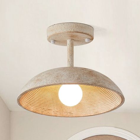 Modern 1-Light Semi Flush Mount Ceiling Light - 10.63‘’W x 10.63‘’D x 7.63''H - Bed Bath & Beyond - 37963390 Farmhouse Pendant Lighting, Flush Mount Lights, Ceiling Installation, White Pendant Light, Light Fixtures Flush Mount, Semi Flush Mount Lighting, Semi Flush Mount, Flush Mount Lighting, Led Light Bulb