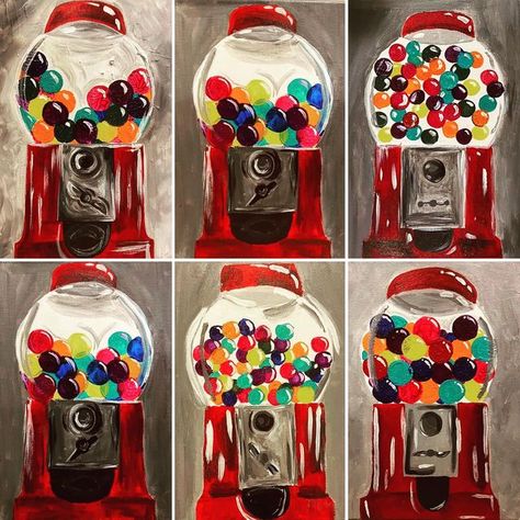 Gumball Machine Painting, Gum Bubble, Gumball Machines, Artist Study, Wayne Thiebaud, Art Teaching, Art Camp, Sweet Shop, Gumball Machine