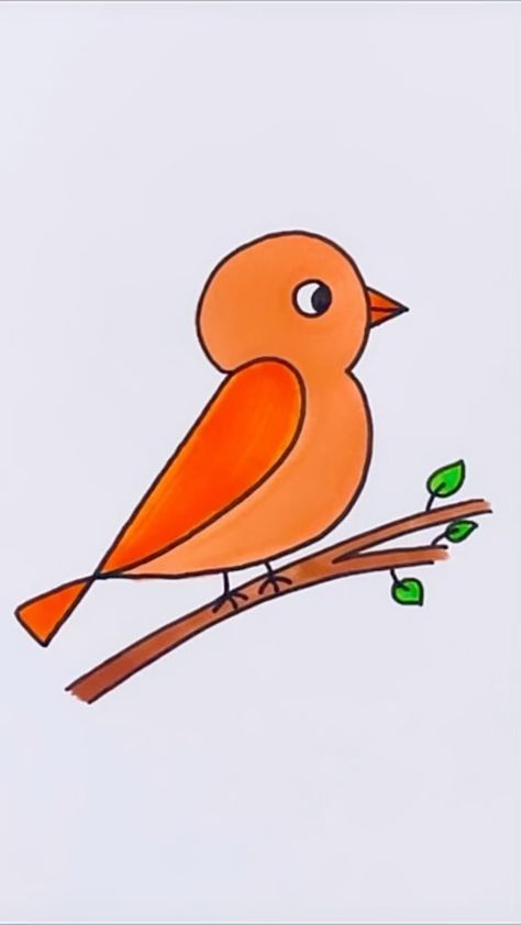 Creative Drawing for kids | Learn how to draw sparrow bird using number 123 #reels #draw #drawing #art | Instagram How To Draw Sparrow, Drawing Birds Easy, Cartoon Bird Drawing, Bird Drawing For Kids, Sparrow Drawing, Bird Drawing, Sparrow Bird, Cartoon Birds, Kids Food