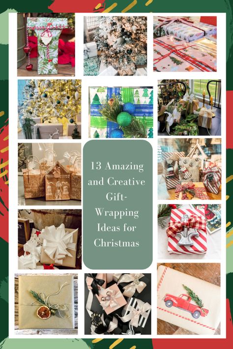 13 Creative Gift-Wrapping Ideas for Christmas - Truemans Treasures Creative Wrapping Ideas, Wrapping Ideas Creative, Pretty Gift Wrapping, Unique Wrapping Ideas, Pretty Gift Wrapping Ideas, Christmas Sweet Treats, Glamorous Christmas, Creative Wrapping, Colorful Gift Wrapping