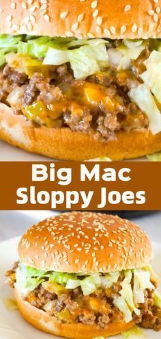 Ground Beef Sandwiches, Big Mac Sloppy Joes, Big Mac Sloppy, Slow Cooker Sloppy Joes, Sloppy Joe Recipe Easy, Homemade Sloppy Joe Recipe, Roast Beef Sandwich, Homemade Sloppy Joes, Beef Sandwiches