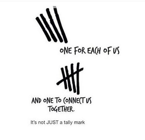 I'm really going to miss the Tally mark. like Ashton has a tattoo of it, you can't just erase that Tally Tattoo Ideas, 5sos Tally Tattoo, Tally Mark Tattoo, Tally Tattoo, 5sos Tattoo, Ceramics Tiles, Mark Tattoo, Tally Marks, Tat Ideas