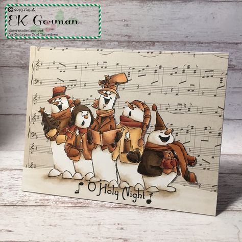 EK Gorman 52CCT 07 Snowman Pics, Snowmen Cards, Christmas Carolers, Art Impressions Cards, Art Impressions Stamps, Snowman Cards, Art Impressions, Funny Christmas Cards, Diy Christmas Cards