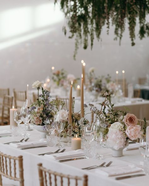 Delicate pastel hues for @sarah + @peter_vdwalt whimsical and classic wedding at Zorgvliet. Photos: @chantel_and_may_photo Decor & Styling: @scapeevents Flowers: @lushflowers . . . . . . . . . . . . . . . . . . . . . . #pastelwedding #whimsicalwedding #weddingday #wedding #realwedding #realweddings #weddingdecor #weddingstyling #weddingstyling #weddingdesigner #luxurywedding #luxuryweddingplanner #luxuryweddings #weddinginspo #suspendedflowers #weddingflowers #weddingflorals Pastel Wedding Reception, Wedding Reception Flowers, European Wedding, Reception Flowers, Crystal Chandeliers, Wedding Fall, White Table Cloth, Luxury Wedding Planner, Photo Decor