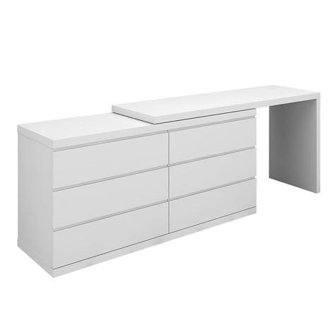 Anna/Eddy Single and Double Dresser Extension, High Gloss White & Grey. Specifications Product Dimensions: 65" W x 20" D x 32" H Product Weight: LBS Material: Veneer Color: White Packing Detail: 1 Pc 1 box Assembly Required: No Category: Bedroom SKU: DR1207X Brand: Whiteline Returns & Exchanges Non-returnable. Ikea Dresser, Dresser Design, Ikea Furniture Hacks, Anna White, Double Dresser, Furniture Hacks, High Gloss White, White Furniture, Affordable Furniture