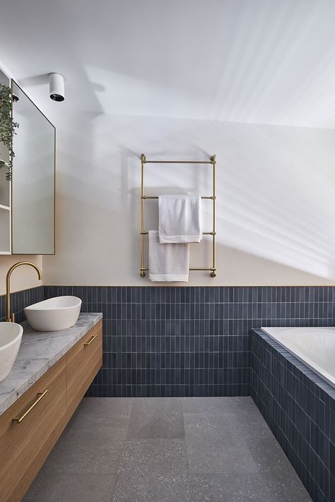 Colleroy House By Trd Studio Project Feature The Local Project Image 33 Bathroom Ideas Small Spaces, Blue And Green Bathroom, Casa Vintage, The Local Project, Downstairs Bathroom, Bathroom Inspiration Decor, In Bathroom, Family Bathroom, Bathroom Renos