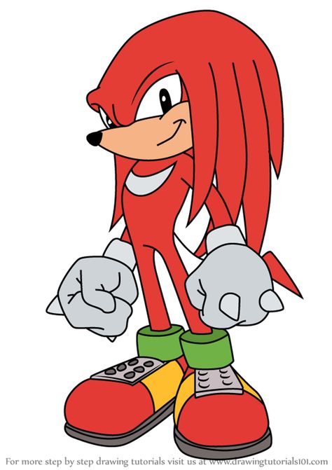 Learn How to Draw Knuckles the Echidna from Sonic X (Sonic X) Step by Step : Drawing Tutorials Knuckles Drawing, Knuckles Sonic, Sonic Drawing, How To Draw Sonic, Knuckles The Echidna, Sonic Underground, Shadow Sonic, Sonic & Knuckles, Sonic Party