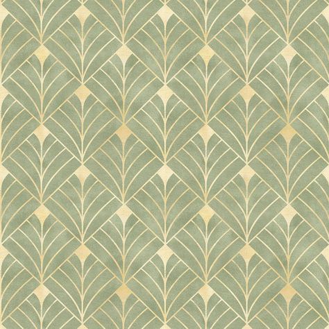 Elevate your living space with the enchanting allure of our Gatsby wallpaper in this olive and vintage gold colorway. A symphony of opulent olive tones entwines harmoniously with the rich vintage gold, conjuring an ambience of refined luxury. Inspired by the lavish elegance of art nouveau design, the ornamental diamond Olive Tone Wallpaper, Vintage Geometric Wallpaper, Wallpapers Geometric Pattern, Art Nouveau Tapestry, Art Nouveau Wall Paper, Art Deco Aesthetic Wallpaper, Art Neauveau Wallpaper, 1910s Bedroom, Gilded Wallpaper