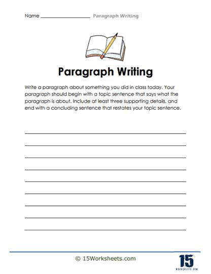 Paragraph Writing #6 Worksheet - 15 Worksheets.com Write About Yourself, Paragraph Writing Worksheets, Paragraph Worksheets, English Assignment, Writing Test, Supporting Details, Indian House, Topic Sentences, Paragraph Writing