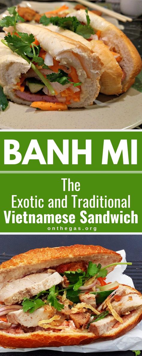 Banh Mi Sandwich Recipe, Bahn Mi Sandwich, Banh Mi Recipe, Exotic Recipes, Vietnamese Sandwich, Vietnamese Street Food, Bahn Mi, Banh Mi Sandwich, Picnic Snacks