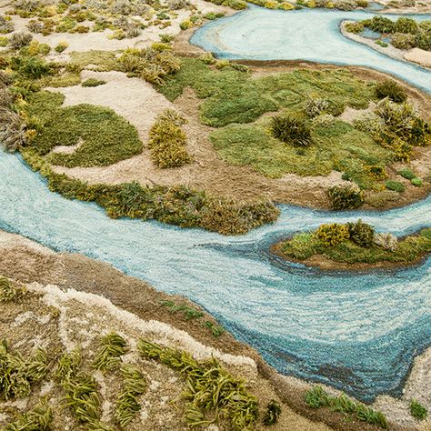 Textile Artist Creates Hand-Tufted Wool Rugs Inspired by Argentinian Landscapes Chinese Wallpaper, Textile Tapestry, Colossal Art, Textile Artist, Magic Carpet, Environmental Art, Textile Artists, Hand Tufted Rugs, Tufted Rug