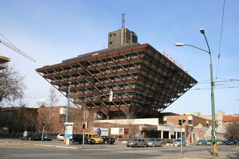 Reverse Pyramid, Pyramid Building, Brutalism Architecture, Brutalist Architecture, Brutalism, Bratislava, Modern Architecture, Pyramid, Multi Story Building