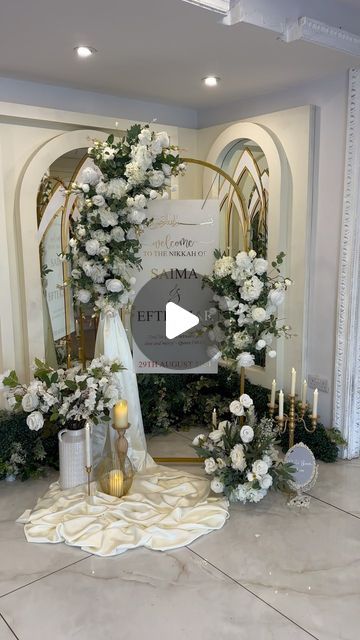 𝒲𝒽𝒾𝓉𝑒 𝐵𝓁𝑜𝑜𝓂 𝒟𝑒𝒸𝑜𝓇 on Instagram: "Welcome Sign • Saima & Eftekhar 

DM us for bookings / enquiries - please include the date of your event and venue 🤍 

#whitebloomdecor #guestbooktable #weddingentrance #weddingdecor #entrancedecor #welcomesign #weddinginspo #weddingwelcomesign #flowers #wedding #mehndi #nikkah #walima #weddinggram #weddingday" Nikkah Welcome Sign, Walima Decoration, Wedding G, Guest Book Table, Wedding Mehndi, Wedding Entrance, Entrance Sign, Entrance Decor, Flowers Wedding