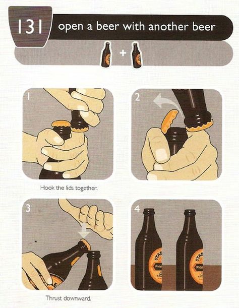 30 Brilliant Ways To Hack Your Booze    Because if you spend too much time finding/opening/chilling your alcohol, you won't have as much time to drink it. Awesome Life Hacks, Hey Bartender, 1000 Life Hacks, Beer Opener, Making Life Easier, Handy Dandy, Amazing Life Hacks, Useful Life Hacks, Household Hacks