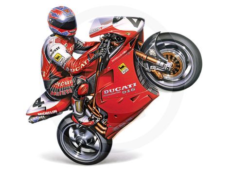 Ducati Art, Ducati Motorbike, Ducati Motor, Ducati 916, Motorsport Art, Motorcycle Drawing, Ducati Motorcycles, Racing Car Design, Moto Bike