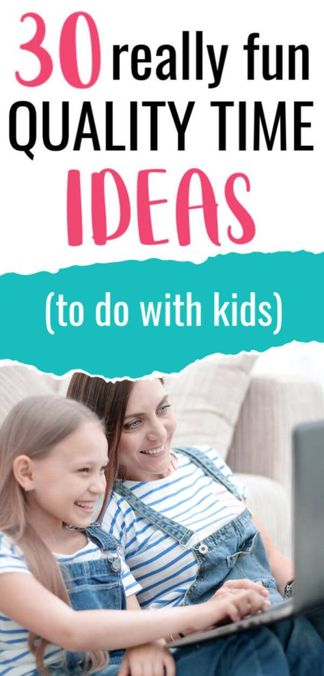 30 Ways to Spend Quality Time with Kids including ideas for spending time at home as a family. #qualitytime #qualitytimewithkids Family Learning Activities, Quality Time With Kids, Kid Dates, Free Family Activities, Motherhood Encouragement, 2024 Family, Family Ideas, Time Kids, Quotes About Motherhood