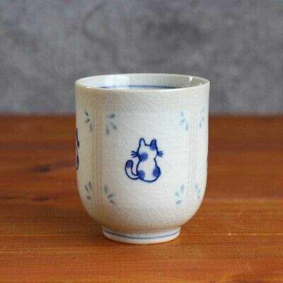 (eBay) Tea Cup SETO YAKI WARE Setomon Japanese Yunomi Chawan Cat Kawaii Neko Japan Blue Yunomi Cups, Japanese Cup, Japanese Tea Cup, Japanese Tea Cups, Cat Kawaii, Japanese Cat, Diy Things, Aichi, Luxury Rooms