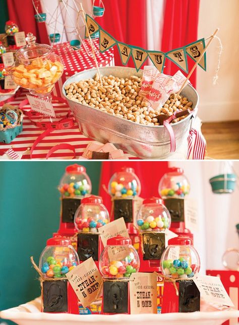 Big Top Vintage Circus First Birthday Party // Hostess with the Mostess® Circus First Birthday Party, Carnival Themed Birthday Party, Dumbo Birthday Party, Circus First Birthday, Circus Birthday Party Theme, Carnival Birthday Party Theme, Circus Carnival Party, Circus Theme Party, Carnival Themed Party