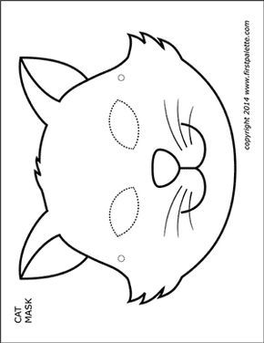 Animal Masks Craft, Animal Mask Templates, Printable Animal Masks, Mask Template Printable, Halloween Coloring Pages Printable, Animal Masks For Kids, Coloring Mask, Cat Masks, Cat Template