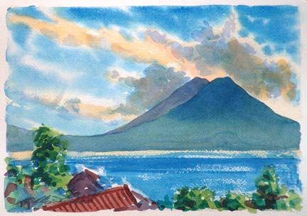 william hays Guatemala Painting, Secret Place, Watercolor Mountains, Watercolor Ideas, Easy Watercolor, Watercolor Sketch, Water Painting, Linocut Prints, Art Drawings Sketches