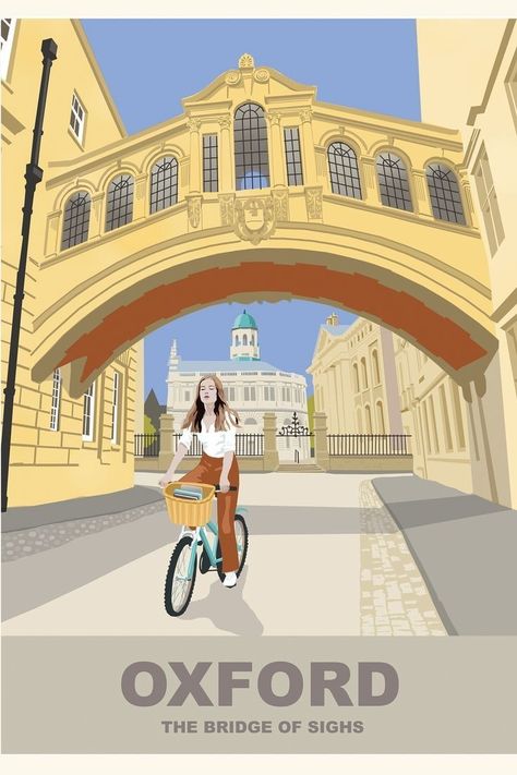 Oxford Travel, London Art Print, Oxford England, Travel Poster Design, Railway Posters, British Rail, Retro Travel Poster, Travel Sketches, Mountain Travel