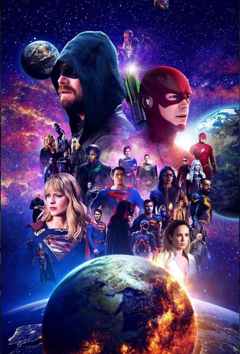 Wonder Woman Comics, Batman And Wonder Woman, Crisis On Infinite Earths, Flash Comics, Dc Comics Series, Superhero Shows, Earth Poster, The Flash Grant Gustin, Dc Tv Shows