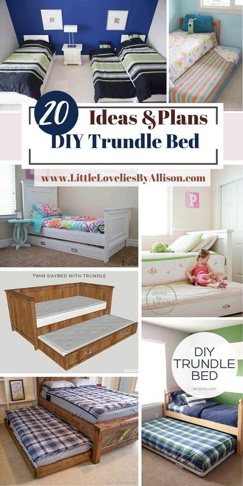 20 Ways To Build DIY Trundle Bed That Will Last Long Diy Twin Trundle Bed Plans, Diy Full Size Bed Frame With Trundle, Making A Trundle Bed, How To Build A Trundle Bed Frame, Diy Bed With Trundle, Full Size Bed With Twin Trundle, Diy Twin Bed With Trundle, Diy Twin Bed Frame With Trundle, How To Make A Trundle Bed Diy