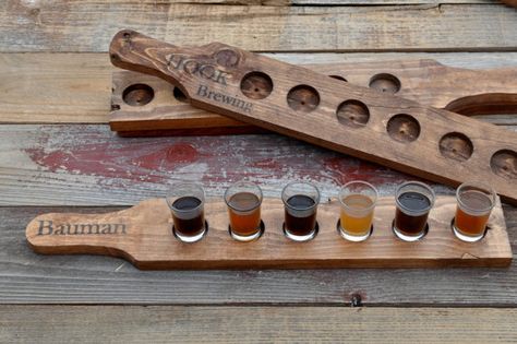 Beer Flight Tray, Tasting Tray, Beer Crafts, Craft Beer Gifts, Beer Flight, Building Furniture, Clever Gift, Gifts For Beer Lovers, Diy Building