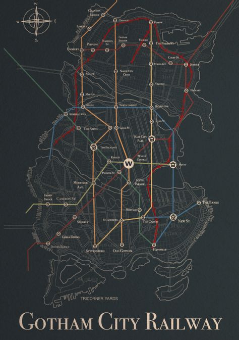 Gotham City Map, Gotham City Aesthetic, Gotham Academy, City Skylines Game, Wayne Manor, City Layout, Cities Skylines, City Skylines, Batman Universe