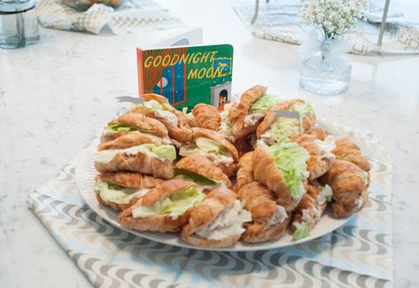 8 Food Ideas for a Storybook Baby Shower | Kate Aspen Blog Alyssa Renee, Storybook Baby Shower Theme, Moon Food, Yummy Sandwiches, Book Shower, Storybook Baby Shower, Goodnight Moon, Moon Baby Shower, Baby Shower Brunch