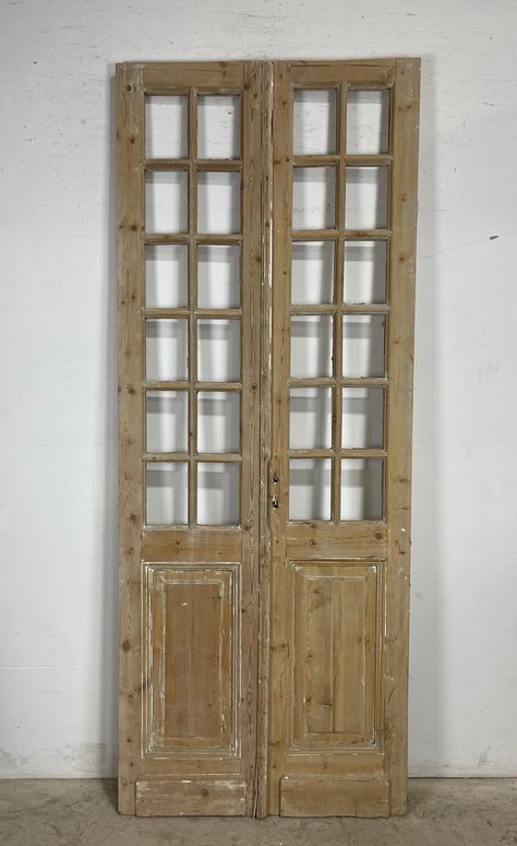 Boutique Drawing, Narrow French Doors, Vintage French Doors, Double Doors Interior, Liberty House, Doors With Glass, Vintage Doors, Panel Door, Antique Doors