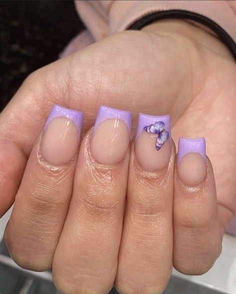 Short Purple Nail Designs, Nail Acrylic, Purple Acrylic Nails, Cute Short Nails, Art Pretty, Purple Nail Designs, Baddie Nails, Nagel Tips, Short Square Nails