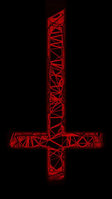 #red #black #skeleton #lines #light #neon #inverted #cross Inverted Cross Aesthetic, Inverted Cross Wallpaper, Inverted Cross Art, Satanic Images, Dark Cross Wallpaper, Inverted Cross Tattoo, Red And Black Cross Wallpaper, Red Cross Art, Subtle Satanic Wallpaper