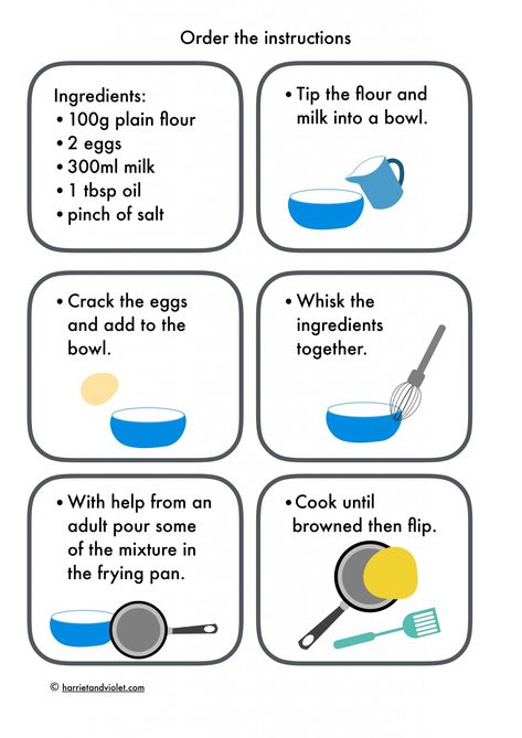 Pancake Instruction Ordering - Pancake Day 28th February 2017 Shrove Tuesday Activities, Eyfs Reception, Directions Worksheet, Pancake Tuesday, Procedural Writing, Shrove Tuesday, Pancake Recipe Easy, Writing Instruction, Pancake Day