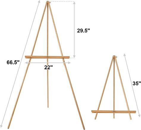 Falling in Art 65" A-Frame Tripod Easel Stand, Wooden Display Easel with Adjustable Canvas Holder, Floor Easel for Wedding Signs, Posters, Paintings, Artwork(Natural) Canvas Holder, Floor Signage, Poster Display Stand, Floor Easel, Zen Garden Design, Main Gate Design, Display Easel, Paintings Artwork, Easel Stand