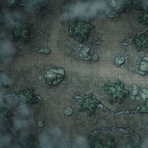 Foggy forest battlemap for dungeons and dragons! . . . . . #dnd #dnd5e #battlemaps #battlemap #fantasymap #dndmaps #dungeonmaster #roll20 Forest Clearing Battlemap, Dnd Maps Forest, Dnd Forest Map, Forest Battlemap, Forest Map, Fantasy City Map, Map Ideas, Post Apo, Dnd Maps