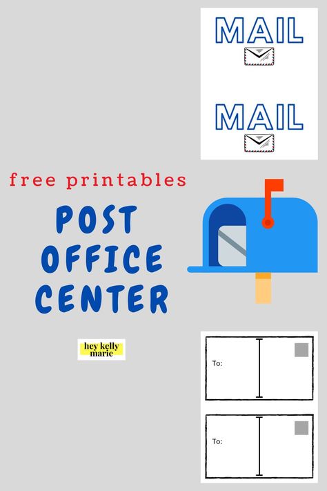 Free, printable post office center printables. Printables for post office dramatic play center. Post office pretend play center. Center theme for preschool, kindergarten, homeschool. #postofficedramaticplay# postofficepreschool#postofficedramaticplayfreeprintable#postofficeactivities#postofficepretendplay#centerthemesforpreschool#centerideasforpreschool Community Helper Dramatic Play Ideas, Classroom Post Office Dramatic Play, Diy Post Office For Kids, Post Office Preschool, Free Printable Dramatic Play, Preschool Post Office Dramatic Play, Post Office Dramatic Play Free Printable, Dramatic Play Signs Free Printable, Post Office Dramatic Play