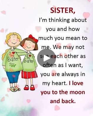 Sister, I love you to the moon and back | Sister, I love you to the moon and back | By The meaning of lifeFacebook Moon Is My Best Friend, I Love You To The Moon And Back Meaning, I Love U To The Moon And Back, Love You Too The Moon And Back, I Love You More Than The Moon And Stars, Madea Funny Quotes, Love You Sis, Cute I Love You, Im Thinking About You