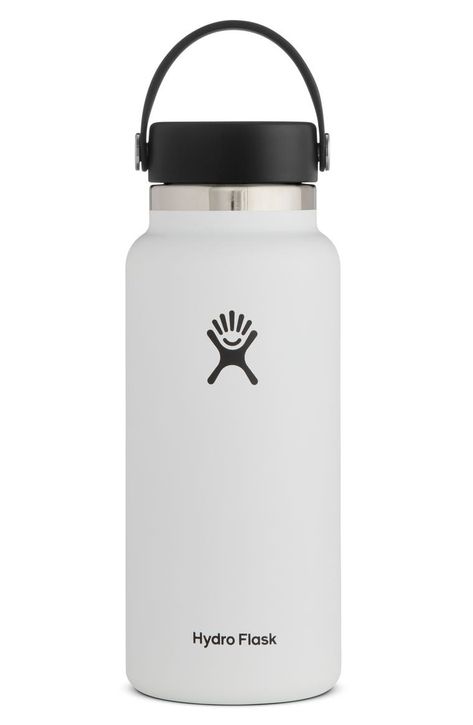 Hydro Flask 32-Ounce Wide Mouth Cap Bottle | Nordstrom Hydro Flask Tumbler, Hydro Flask Bottle, Hydro Flask Water Bottle, Stainless Steel Collar, Flask Bottle, Flask Water Bottle, Wide Mouth Bottle, Cute Water Bottles, Stainless Water Bottle