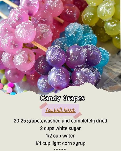 Desert Shells Recipes, Fruit Presentation, Candied Grapes Recipe, Candied Fruit Recipes, Hard Candy Recipes, Holiday Candy Recipes, Christmas Candy Easy, Homemade Recipe Books, Puppy Chow Recipes