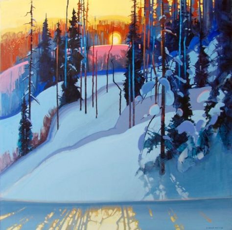 Creede Colorado, Winter Sunsets, Landscape Pics, Landscape Painting Tutorial, Winter Landscape Painting, Painting Mixed Media, Colorado Artists, San Juan Mountains, Winter Watercolor