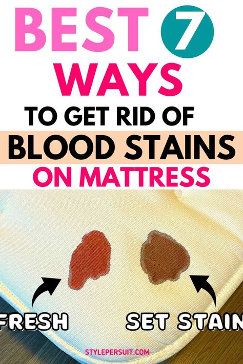 Removing blood stains from a mattress can be challenging but is often manageable with the right approach. Click to discover a step-by-step guide to help you get blood out of a mattress easily and quickly. Removing Blood Stains, Get Blood Stains Out, Clean Mattress Stains, Stain Guide, Pee Stains, Mattress Stains, Old Blood, Blemish Remover, How Do You Clean