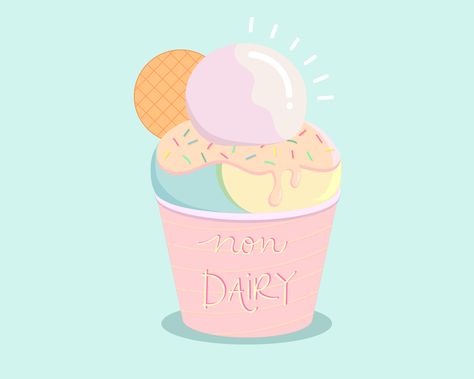 Vegan Gelato, Pastel Food, Ice Cream Logo, Food Vector, Typography Ideas, Flat Art, Collateral Design, Cute Baking, Illustration Art Girl