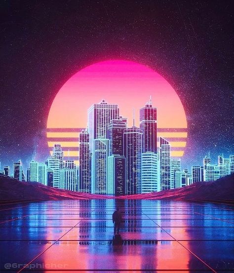 Saved photos • Instagram Retrowave Aesthetic, Neo Tokyo, 80s Vibes, Retro Waves, Instagram C, Event Themes, Retro Futurism, Neon Colors, Picture Light