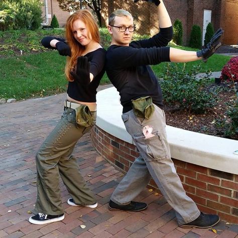 Kim Possible and Ron Stoppable Ron And Kim Possible, Ron Possible, Kim Possible And Ron Stoppable Costume, Ron Stoppable Costume, Kim Possible Outfit, Kim Possible And Ron Stoppable, Halloween Couples Costumes, Kim Possible And Ron, Ron Stoppable