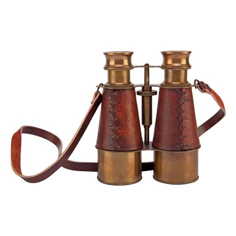 Nautical Hand-Made Brass Binocular With Leather Strip vintage Working Binocular | eBay Vintage Binoculars, Brass Polish, Inktober 2024, Cherry Brown, Little Shop Of Horrors, Replica Prop, Leather Cover, Fallout, Art Object