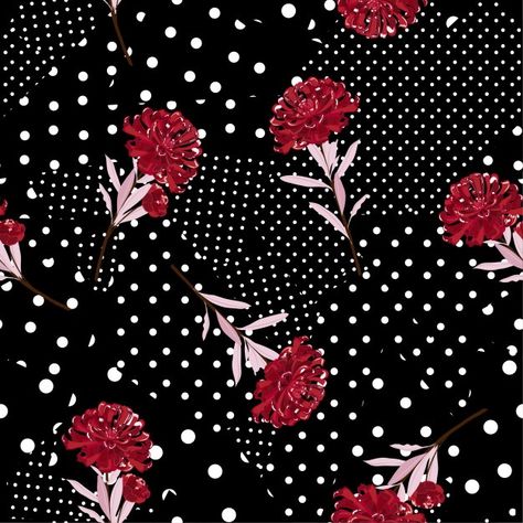 Polka Dot Pattern Design, Digital Print Textiles, Flower Pattern Design, Vector Background Pattern, Pattern Flower, Floral Prints Art, Rose Wallpaper, Polka Dot Pattern, Polka Dot Print