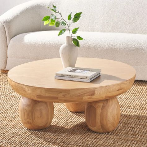 Joss & Main Raver Coffee Table | Wayfair Round Teak Coffee Table, Mediterranean Coffee Table, Round Wood Coffee Table, Round Sofa, Into The Wood, Solid Wood Coffee Table, Wood Coffee Table, Coffee Table Wayfair, Wooden Coffee Table