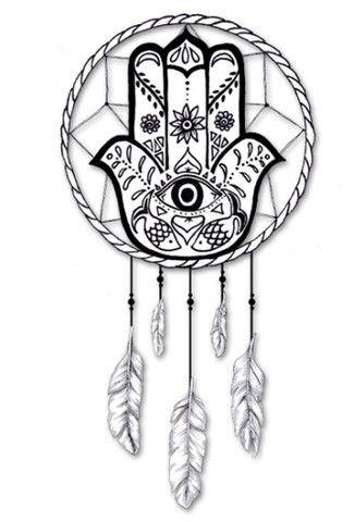 Hamsa Sticker by Gypsy Dreaming at The Freedom State Hamsa Hand Dream Catcher Tattoo, Hasma Tattoo, Modern Boho Clothing, Fox And Deer, Hamsa Tattoo Design, Boho Stickers, Hamsa Art, Evil Eye Tattoo, Throat Tattoo